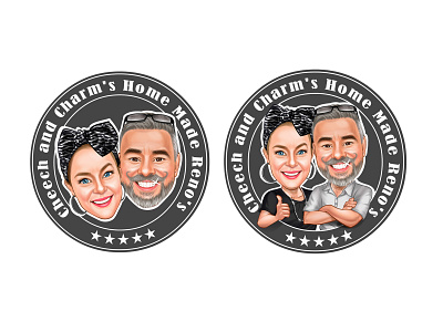 Digital Caricatures - Couple Caricatures Logo Design