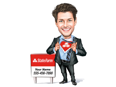 Digital Caricatures - Insurance Agent Caricatures