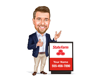 Digital Caricatures - Insurance Agent Caricatures caricature cartoon design digital caricatures illustration