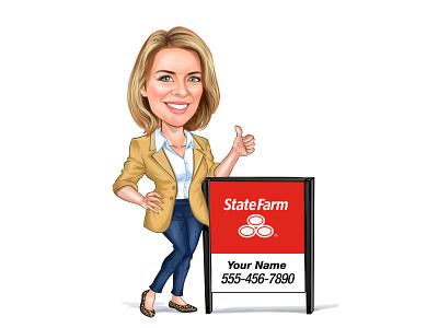 Digital Caricatures - Insurance Agent Caricatures