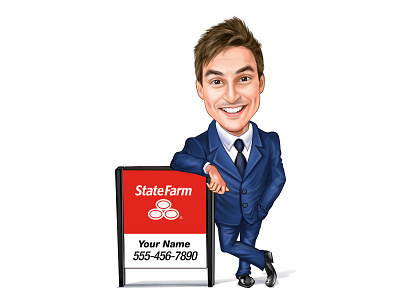 Digital Caricatures - Insurance Agent Caricatures