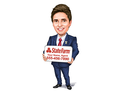 Digital Caricatures - Insurance Agent Caricatures