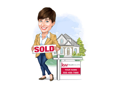 Digital Caricatures - Real Estate Agent Caricatures Realtor caricature cartoon design digital caricatures illustration