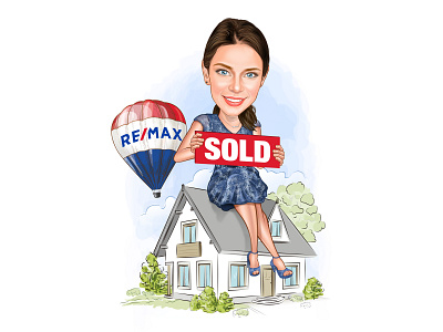 Digital Caricatures - Real Estate Agent Caricatures Realtor