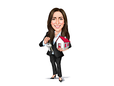 Digital Caricatures - Real Estate Agent Caricatures Realtor