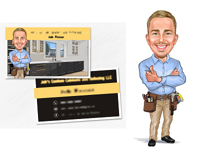 Carpenter Kitchen Cabinets /​ Caricature Business Card