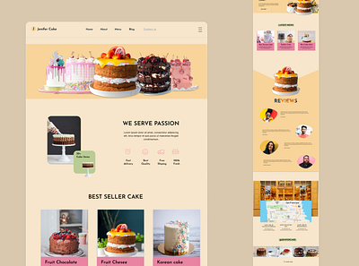 Design web Jenifer Cake 3d branding graphic design logo motion graphics ui