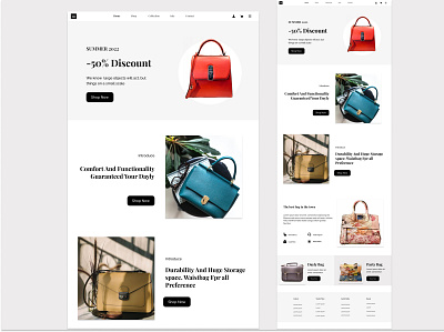 Web Design Bag Store app branding design graphic design illustration logo ui ux vector web design