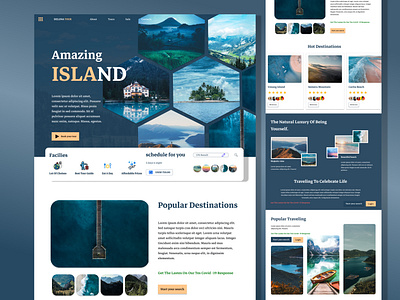 Travel web design "Deluna" app branding design graphic design illustration logo ui ux vector web design