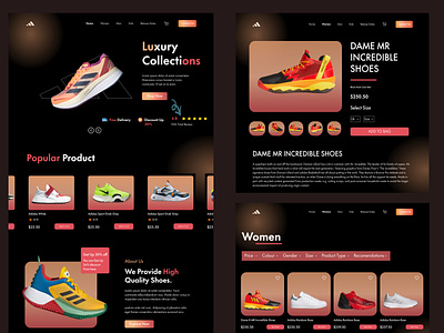 Shoes Sport Store Web Design 3d animation app branding design graphic design logo motion graphics ui web design