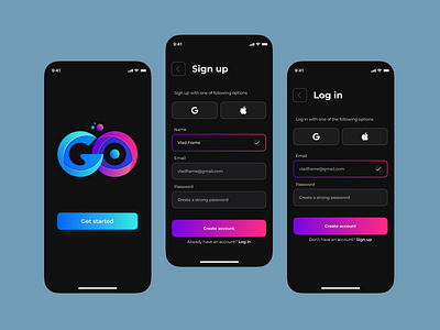 Sign Up and Sign In screens of mobile app dailyui mobileapp signin signup ui vndesign