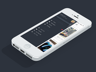 Off Canvas Menu app design ios iphone menu offcanvas profile ui