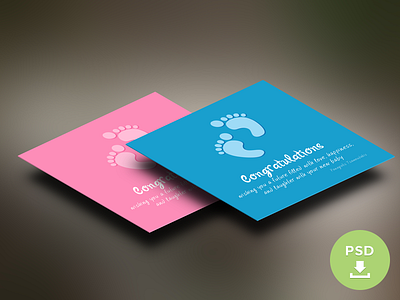 PSD Freebie Baby Congratulations Card