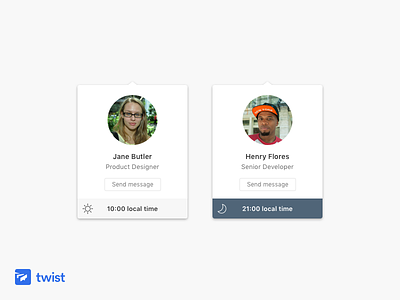 Twist Profile Cards app card communication mac profile team ui