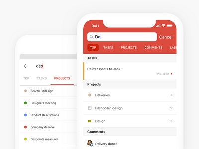 Todoist Search Reimagined android app ios productivity search tabs todo todoist ui