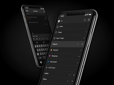 Todoist Dark Theme android app dark theme design ios mobile productivity todo ui