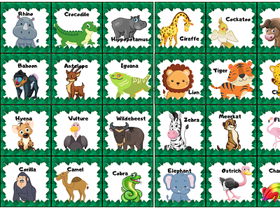 African Animal Flashcards for download and print