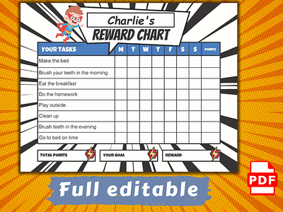 Full editable reward system for kids