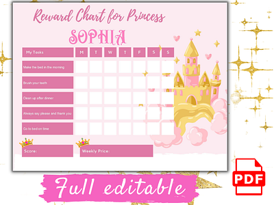 Full editable Princess Reward System for Girls girls reward system system