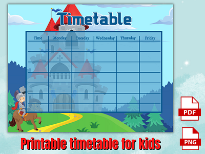 Timetable Knight style for Kids kids timetable