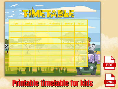 Timetable Safari for Kids kids timetable