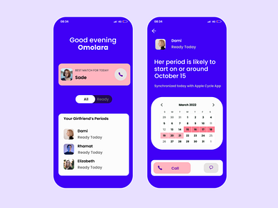 Period Tracking App For Your Female Friends app branding design graphic design ui ux