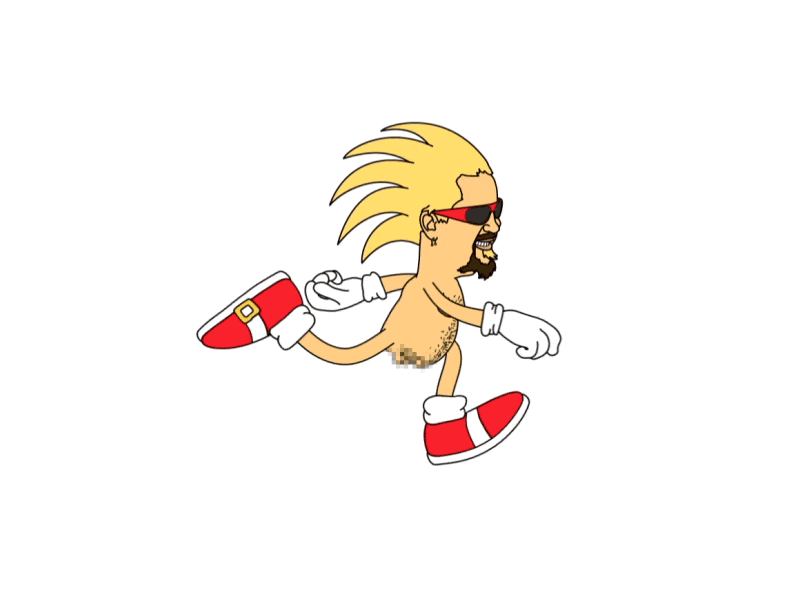 Fieri the Hedgehog 2d after effects character animation guy fieri sanic sonic
