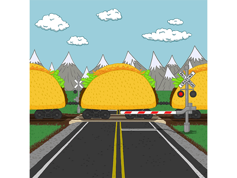 Taco + Train 2d after effects animation