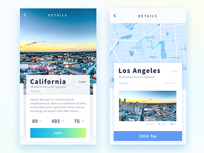 Two different styles of page app experience live travel