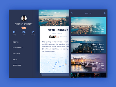 Sharing bike and navigate 2 app bike cards personal route ui