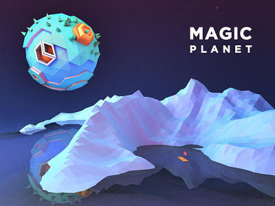 magic planet c4d c4d lowpoly planet
