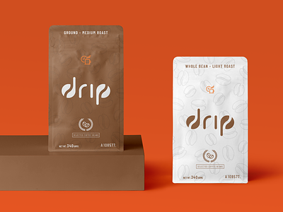Drip branding coffee design logo packaging