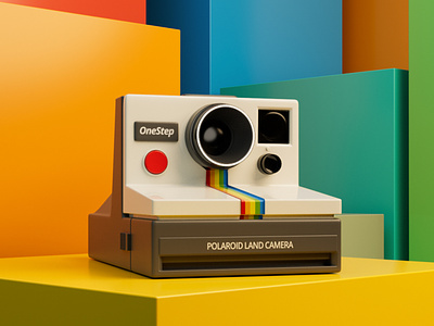 Polaroid 3d cg lighting modelling polaroid product render visual