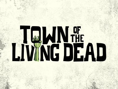 Town of the Living Dead branding design hand drawn logo logo design small town television texture zombie