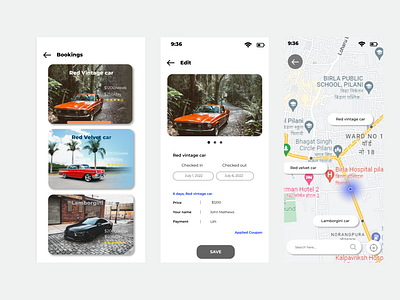 Car Transport app made on Figma