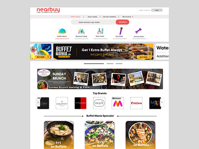 Redesigned NearBuy website's landing page designing figma prototyping ui ux wireframing