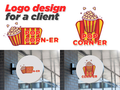 Pop Corn-er Logo brand logo design logo logo design logo designer manimalist logo pop corn logo