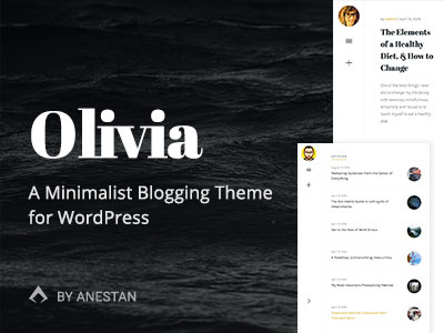 Olivia WordPress Theme black blog clean layout minimalist simple themeforest typography white wordpress