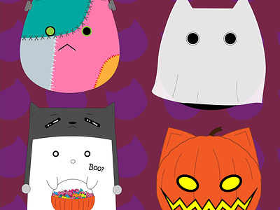 Kittens art black graphic design hallowen illustration illustrator kats paint