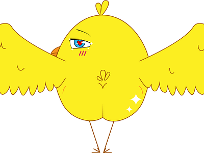 A bird with a wonderful ass art ass bird graphic design illustration illustrator paint yellow