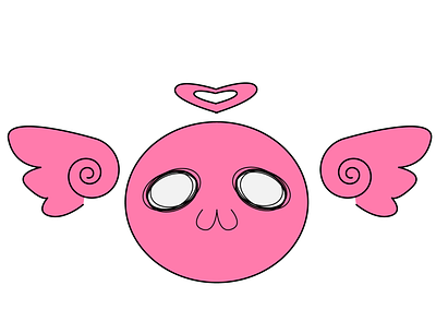 A cute but strange flying miracle art graphic design illustration kopuzzta logo paint pink