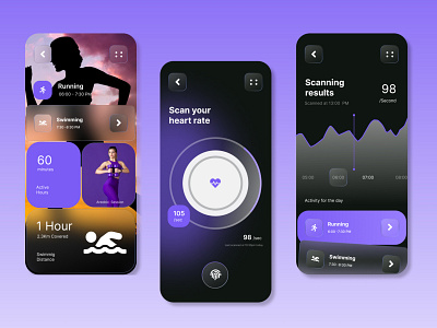 Fitness App Design app branding design fitness graphic design illustration logo minimal online ui ux