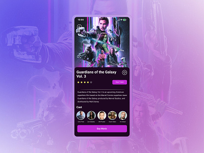 Movie Purchase App 2023 app branding christmas design graphic design guardians of the galaxy guardiansofthegalaxy newyear starlord ui ux