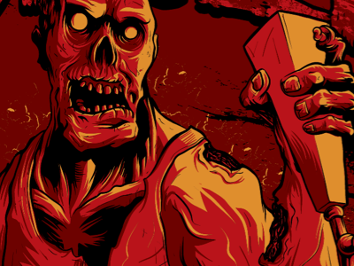 Zombie Client WIP bar bartender beer brains horror illustration illustrator matthew johnson monster seventhfury vector zombie