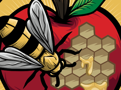 Client Logo WIP apple bee beer client design honey illustration logo meade seventhfury vector wip