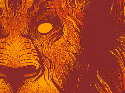 Burning Lies Reinked Detail design fire gold illustration lion maroon matthew johnson seventh.ink seventhfury shirt