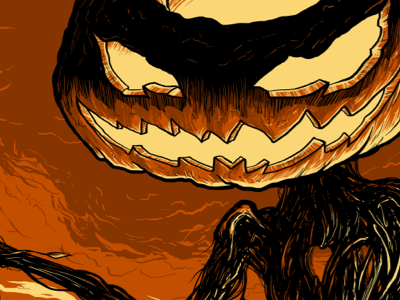 Pumpkin King Detail halloween illustration king matthew johnson print pumpkin seventh.ink seventhfury shirt