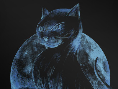 Clandestine Cat 18x24 Print cat glow halloween matthew johnson print seventh.ink seventhfury shirt