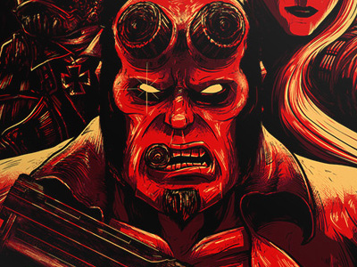 Hellboy - Angels and Demons Print art cinema hellboy illustration matthew johnson movie poster print screen print seventh.ink