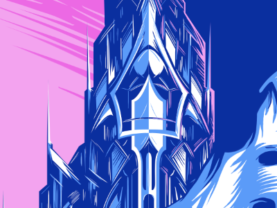 Icy WIP art artist blue castle design ice illustration matthew johnson pink seventh.ink seventhfury